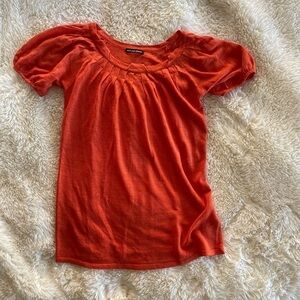 Michael Simon Orange Knit Top Size Small